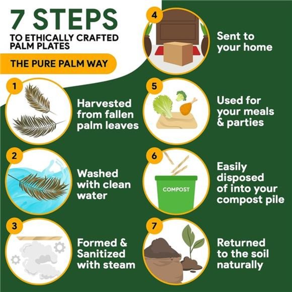 10 in Party Plates Palm Leaf Plates Biodegradable Plates 25 pc Nice Compostable - Picture 6 of 7